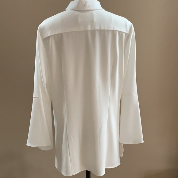 Pamella Roland White bell sleeve ruffle blouse - Picture 6 of 7
